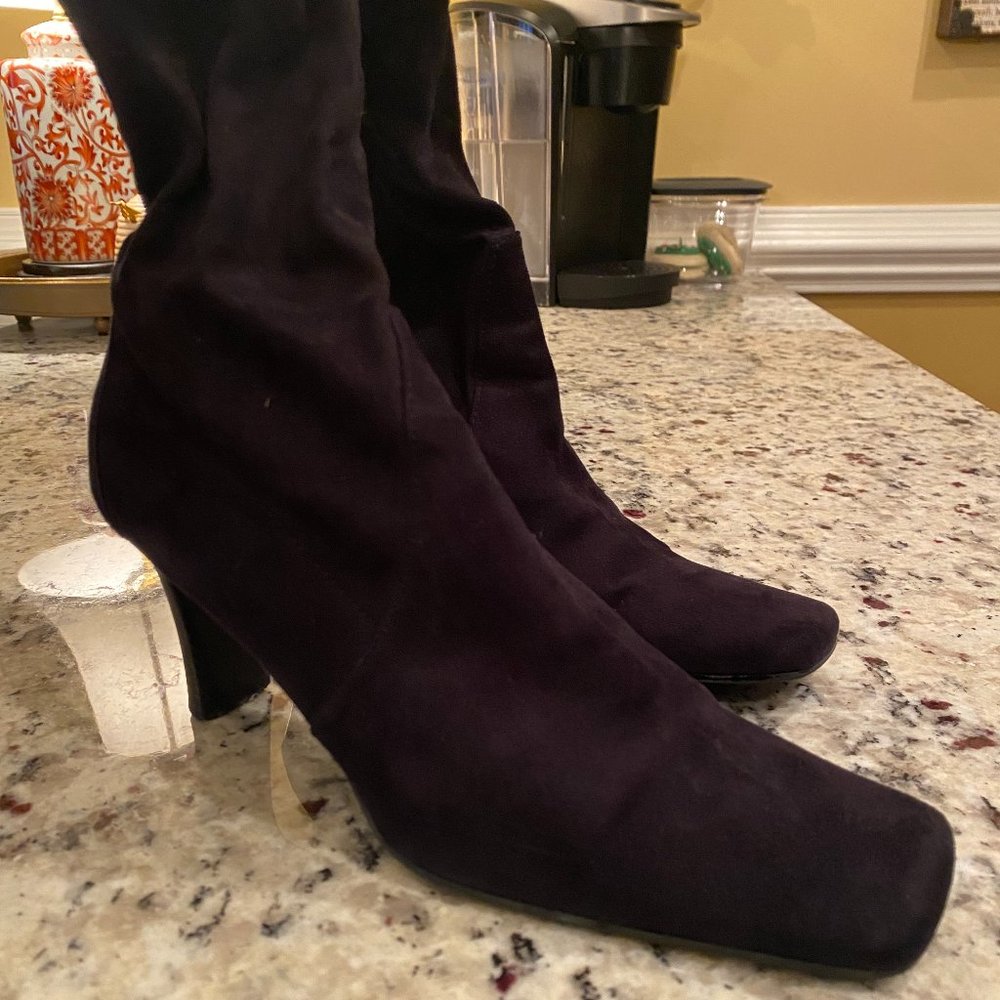Karen Scott 3" Black Suede Booties